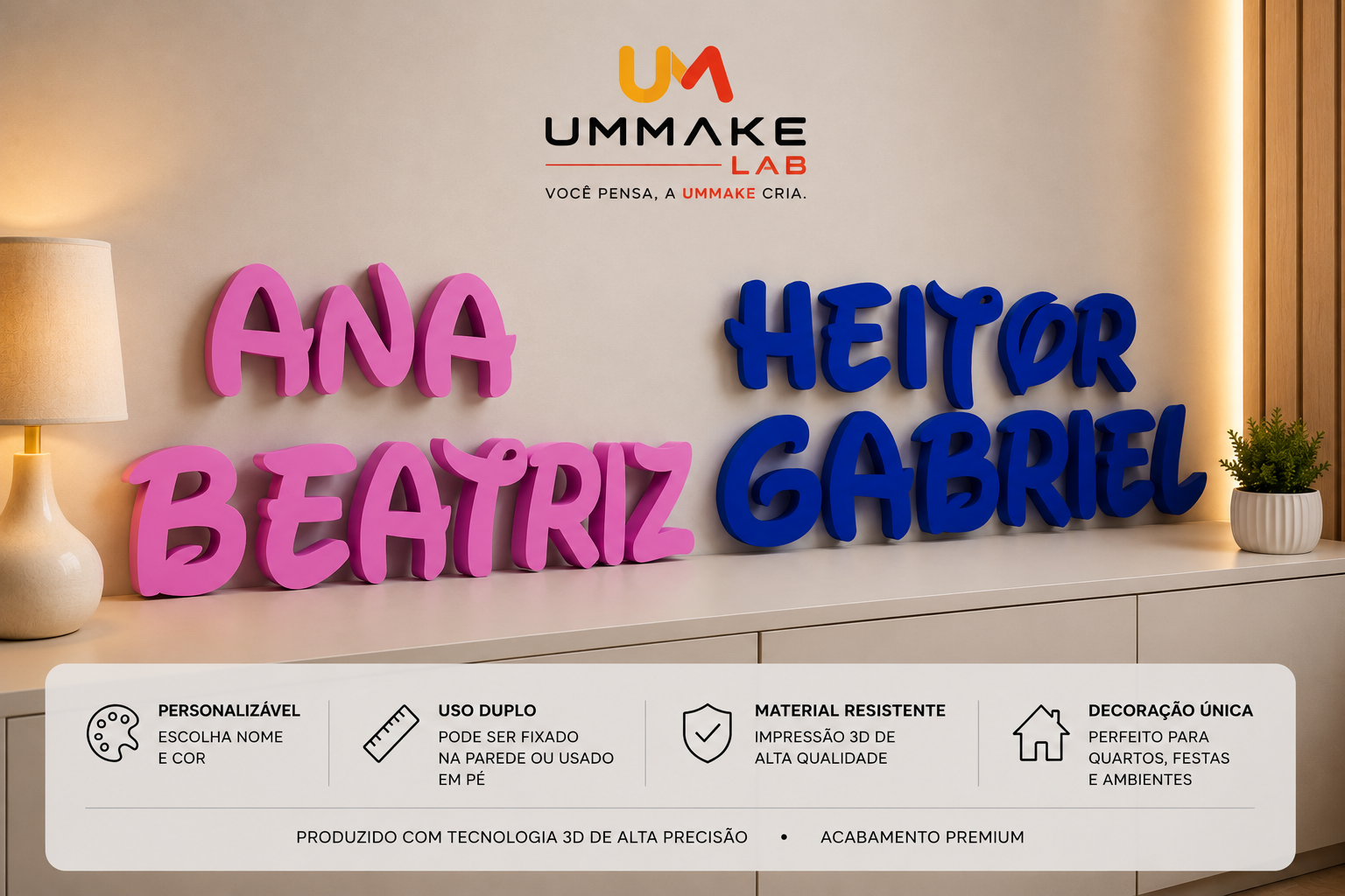 Letreiro Personalizável Letra Encantada